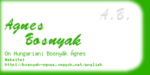 agnes bosnyak business card